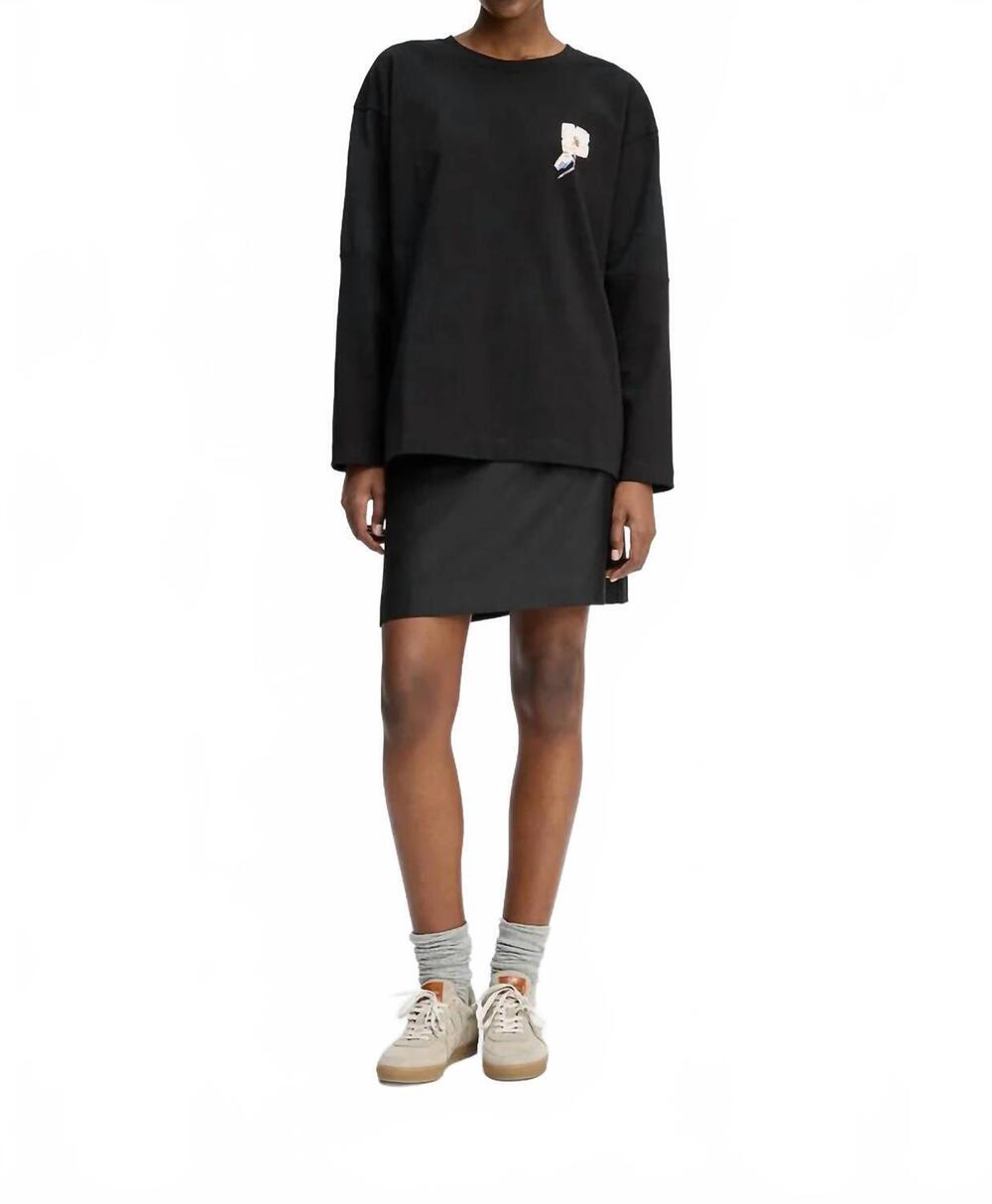 NEW MUNTHE roomu jersey long sleeve top in black